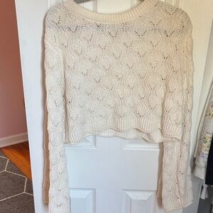 Francesca's Cream Knit Sweater